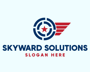 Patriotic Star Wings logo design