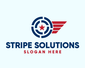 Patriotic Star Wings logo design