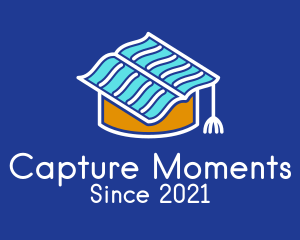 Tutorial Center - Book Graduation Cap logo design
