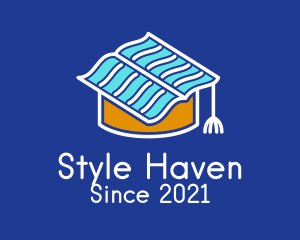College - Book Graduation Cap logo design