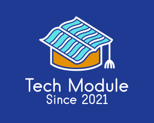 Module - Book Graduation Cap logo design