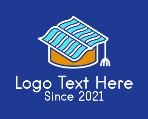 Teach - Book Graduation Cap logo design