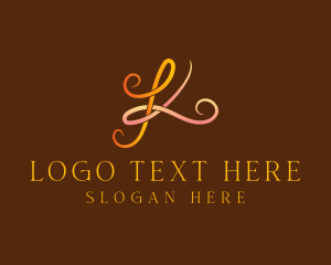 Letter K - Elegant Gradient Stylish String logo design