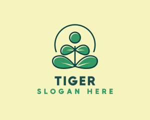 Vegetarian - Nature Leaf Yoga logo design
