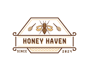 Eco Natural Honey Bee logo design