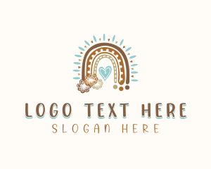 Maternal - Boho Rainbow Heart logo design