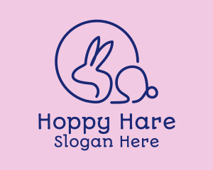 Purple Pet Bunny  logo design