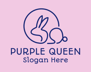 Purple Pet Bunny  logo design