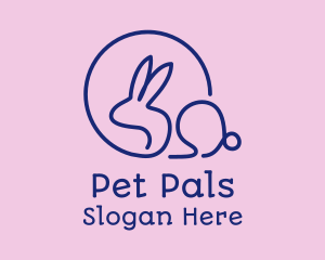 Purple Pet Bunny  logo design