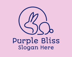 Purple Pet Bunny  logo design