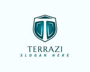 Security Shield Letter T logo design