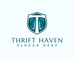 Security Shield Letter T logo design