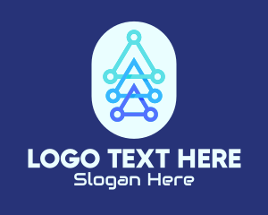 Triangular - Blue Triangles Tech logo design
