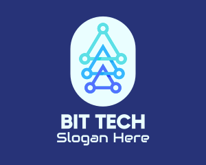 Blue Triangles Tech logo design