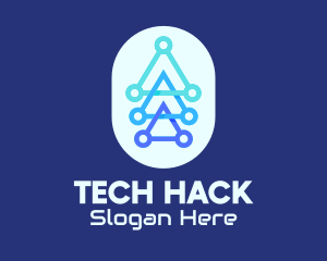 Blue Triangles Tech logo design