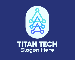 Blue Triangles Tech logo design