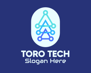 Blue Triangles Tech logo design