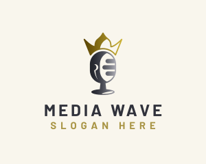 Broadcasting - Crown Mic Music Podcast logo design
