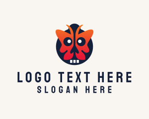 Bug - Skull Ladybug Mask logo design