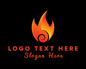 Orange Fire - Burning Hot Fire logo design