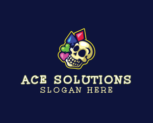 Ace - Gambling Skull Casino logo design