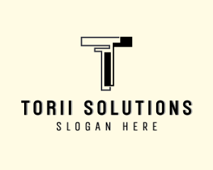 Interior Designer Contractor Letter T logo design