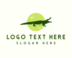 Frilled Lizard - Alligator Crocodile Wildlife logo design