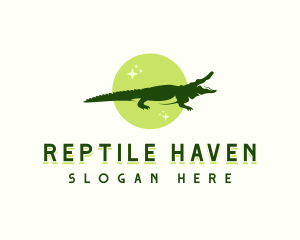 Alligator Crocodile Wildlife logo design