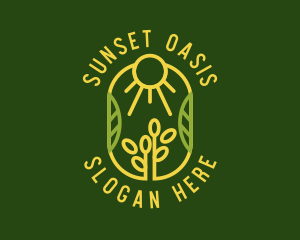 Sun Leaf Plants Farming logo design