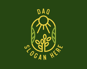 Green Sun - Sun Leaf Plants Farming logo design