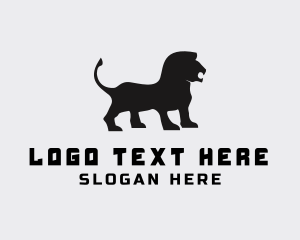Black - Wild Lion Silhouette logo design