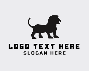 Wild Lion Silhouette logo design