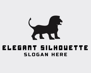 Silhouette - Wild Lion Silhouette logo design