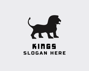 Wild Lion Silhouette logo design