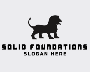 Black - Wild Lion Silhouette logo design