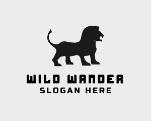 Wild Lion Silhouette logo design