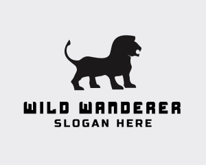 Wild Lion Silhouette logo design