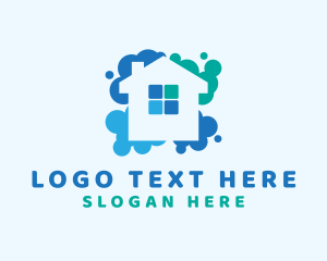 Clean - Home Bubble Housekeeping logo design