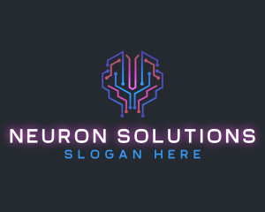 Neuron - Brain Ai Technology logo design