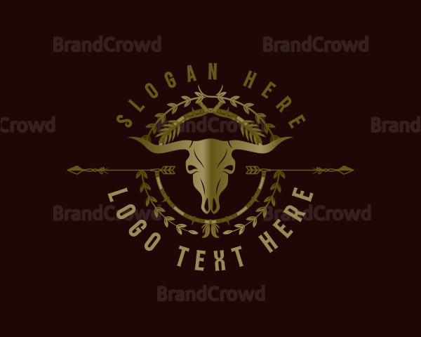 Bull Horn Wreath Logo