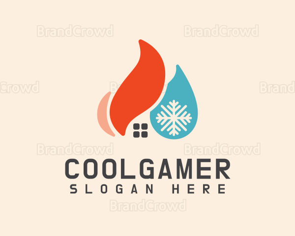House Heating Cooling Industry Logo