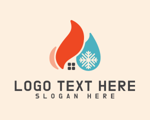 Snowflake - House Heating Cooling Industry logo design