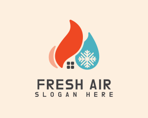 House Heating Cooling Industry logo design