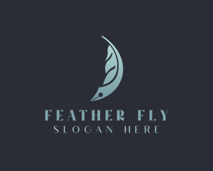 Fountain Pen Feather Writing logo design