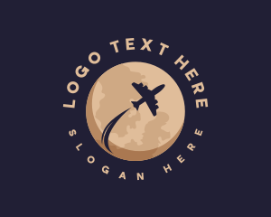 Evening - Moon Travel Airplane logo design