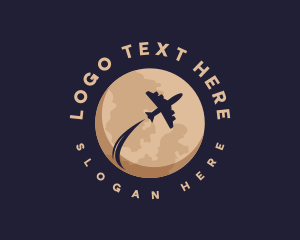 Silhouette - Moon Travel Airplane logo design