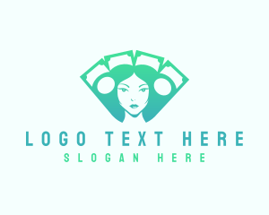 Lending - Woman Cash Money logo design