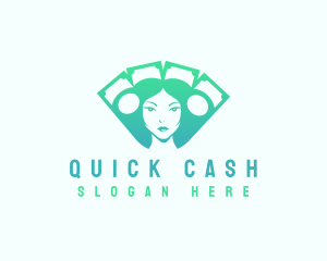 Woman Cash Money logo design