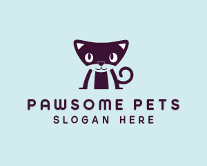 Pet Cat Kitten logo design