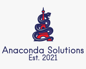 Anaconda - Snake Tower Paris logo design